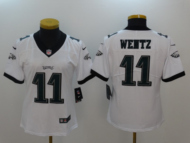 Women Philadelphia Eagles #11 Wentz White Nike Vapor Untouchable Limited NFL Jerseys
